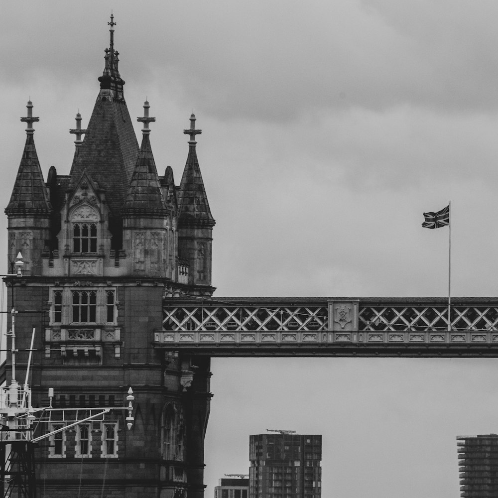 grayscale photo of city buildings