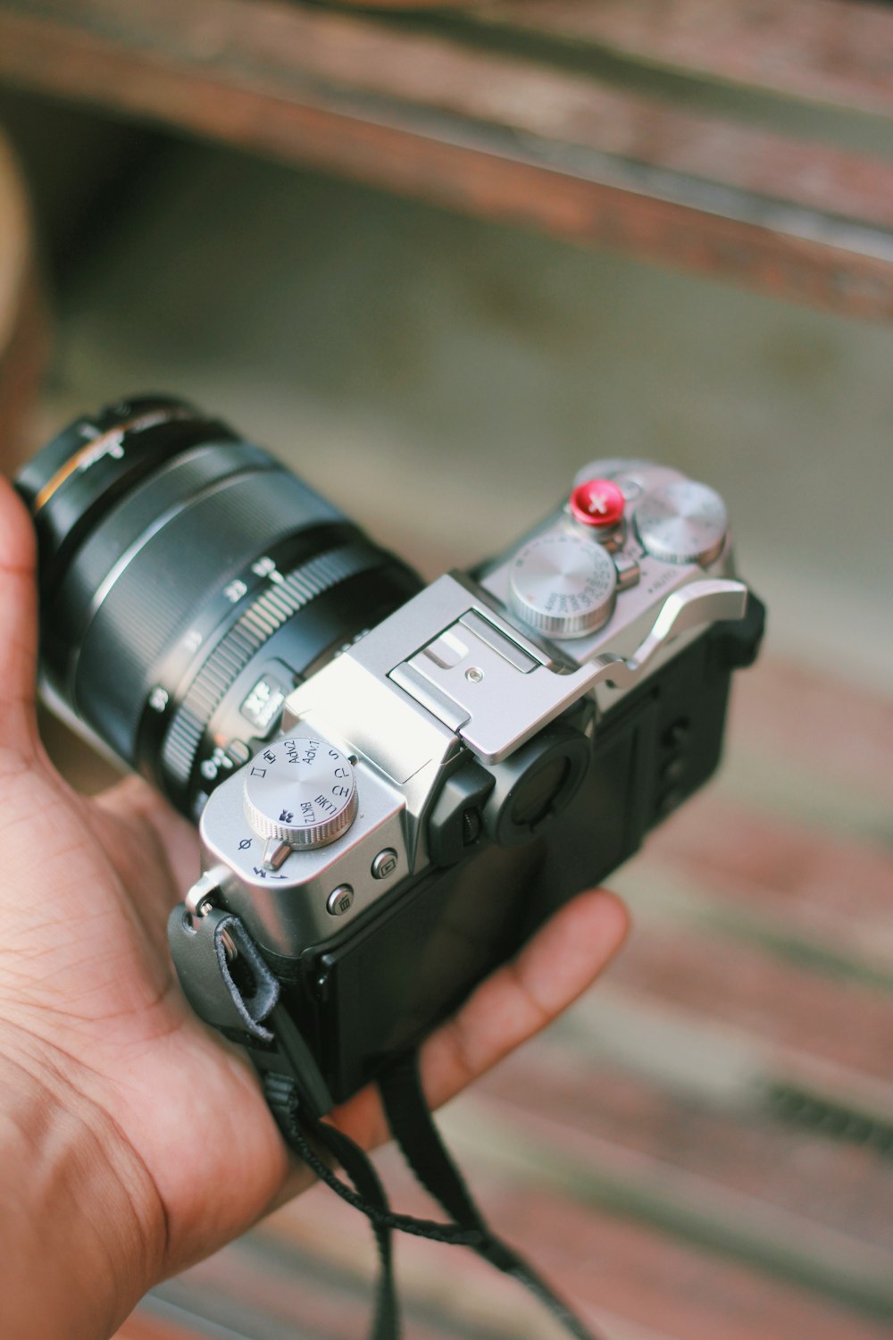 black and silver dslr camera