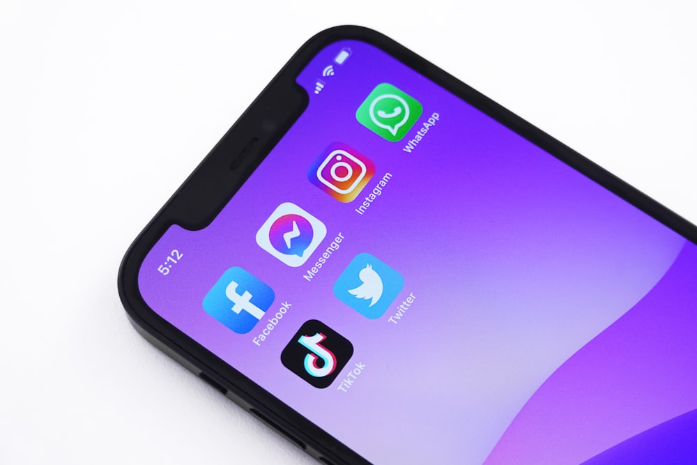 social media platforms on iphone screen