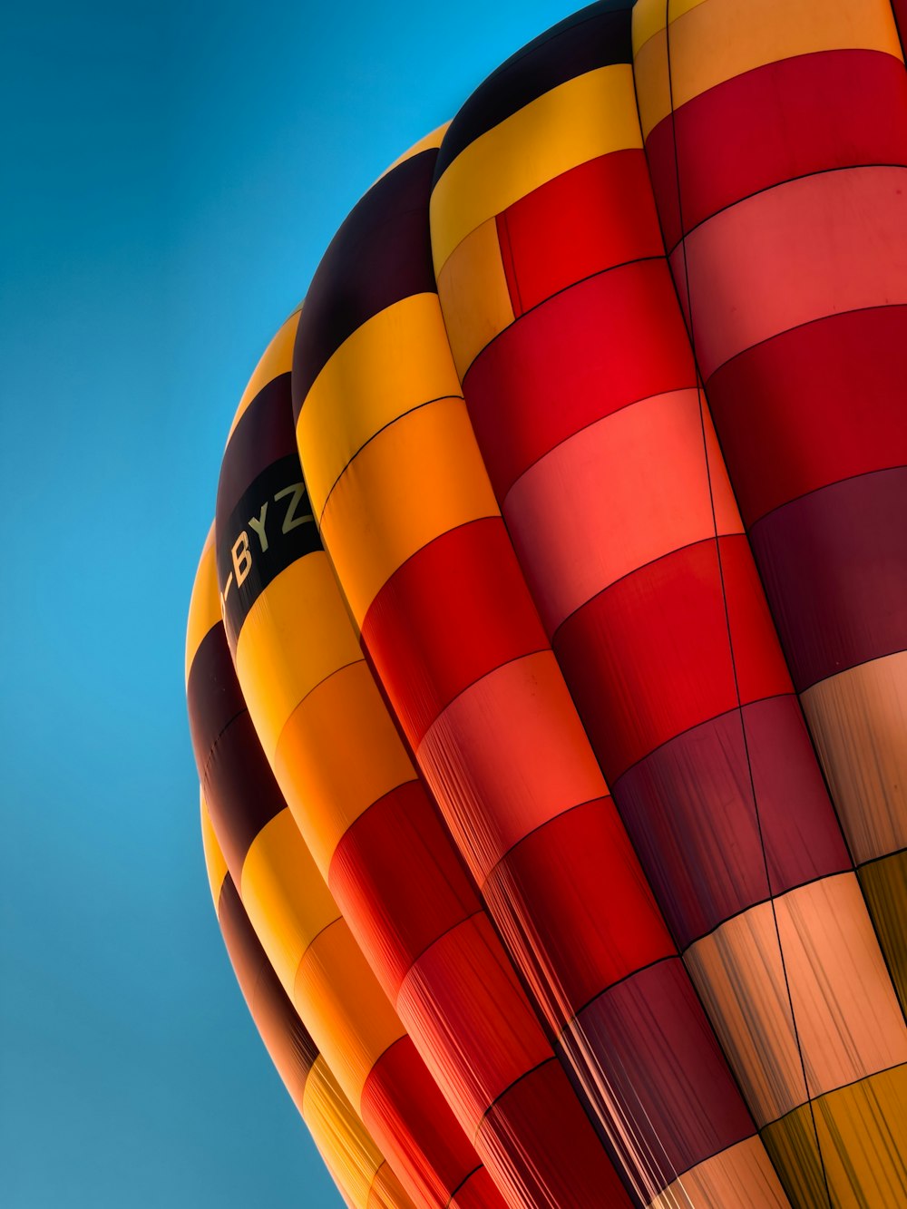 red yellow and blue hot air balloon