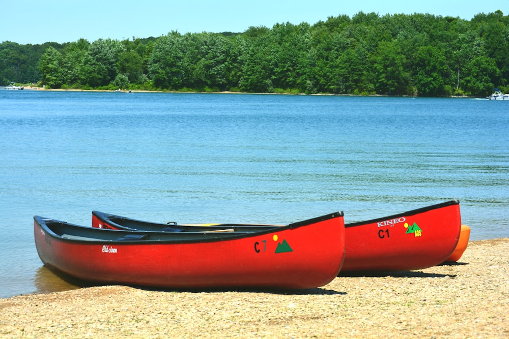 red kayak on sea during daytime