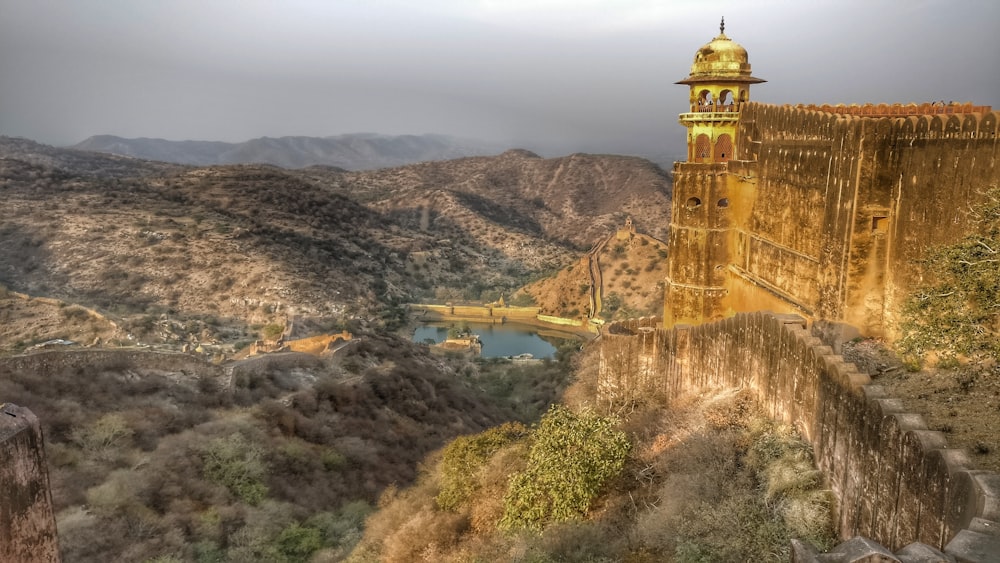 a large tower with a clock on top of it