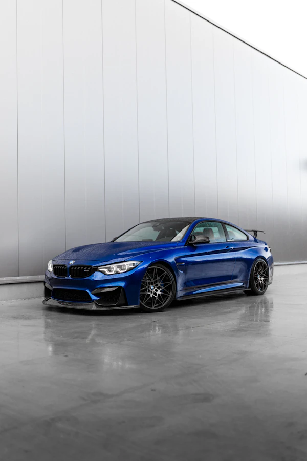 Blue BMW M3 coupe