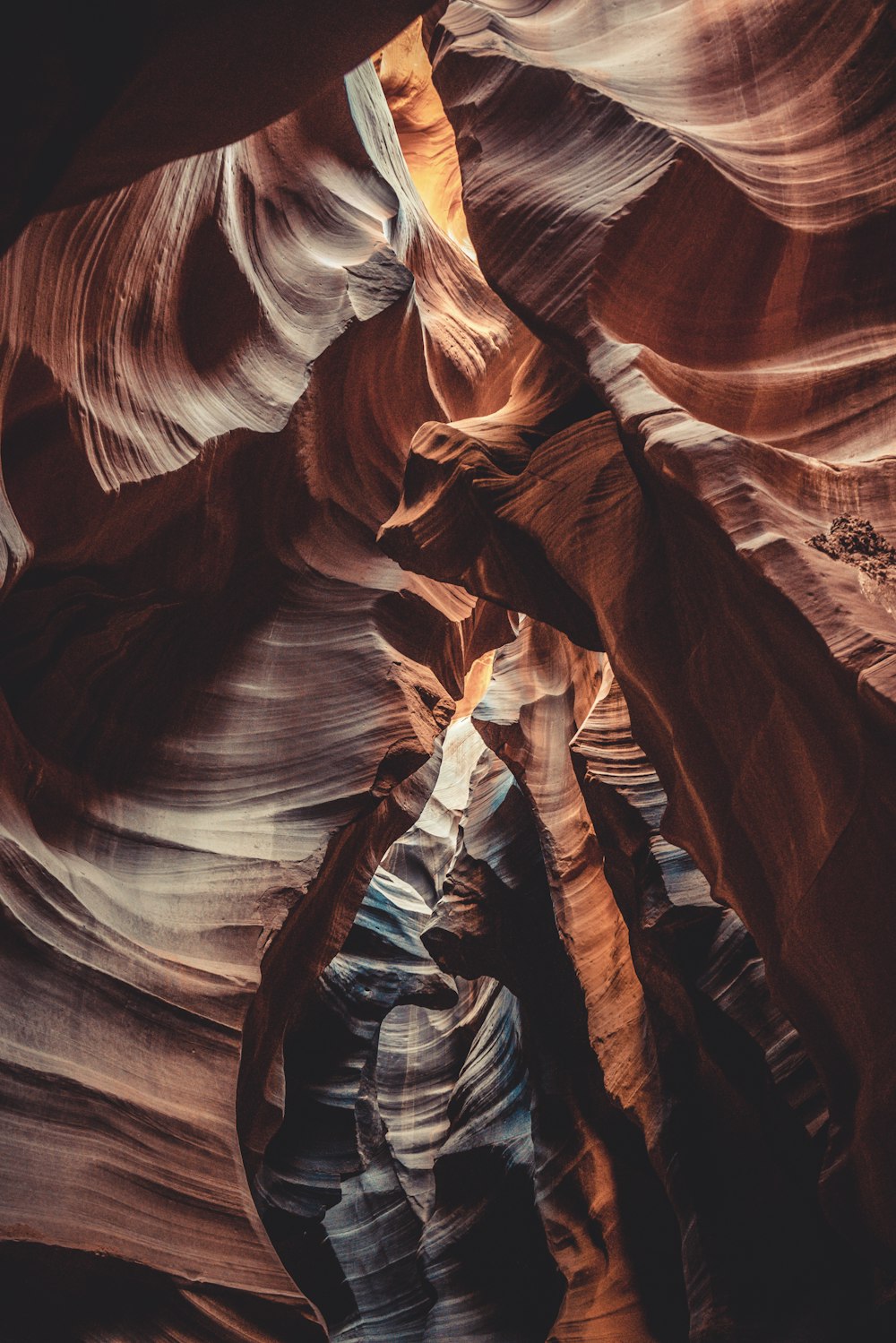 brown and white rock formation