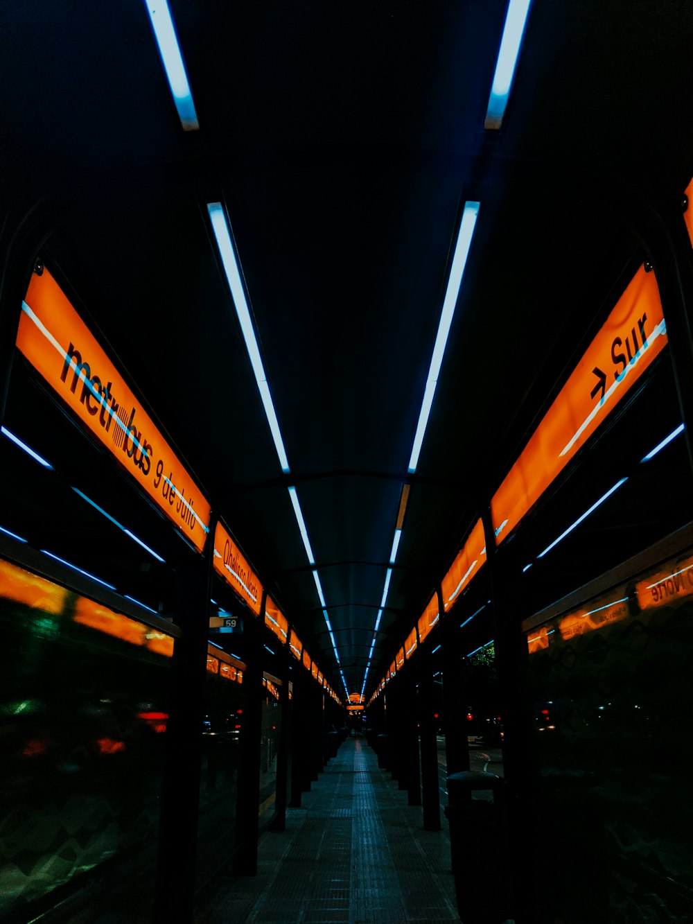 black and yellow lighted tunnel