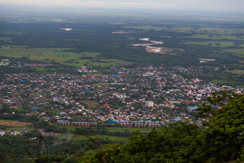 a view of a city from a hill