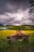 man sitting on brown wooden bench looking at green grass field during daytime