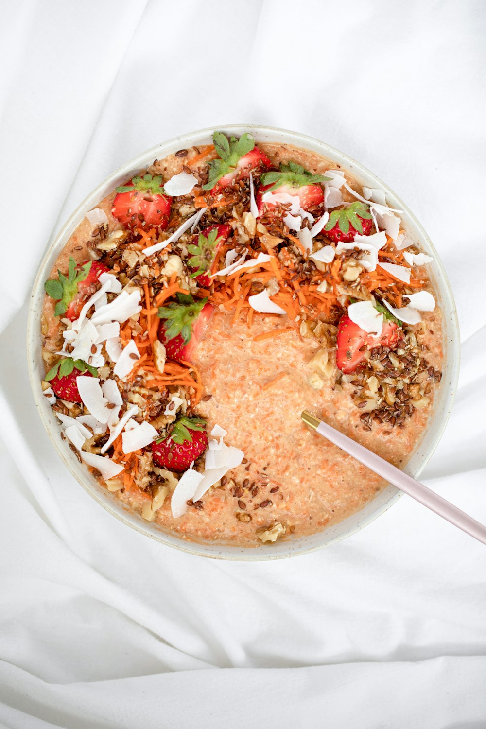 rice with meat and vegetable in white ceramic bowl