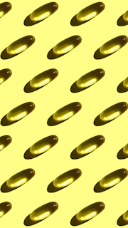 a yellow background with a lot of oval shapes
