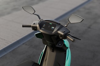 black and green motorcycle with green cover