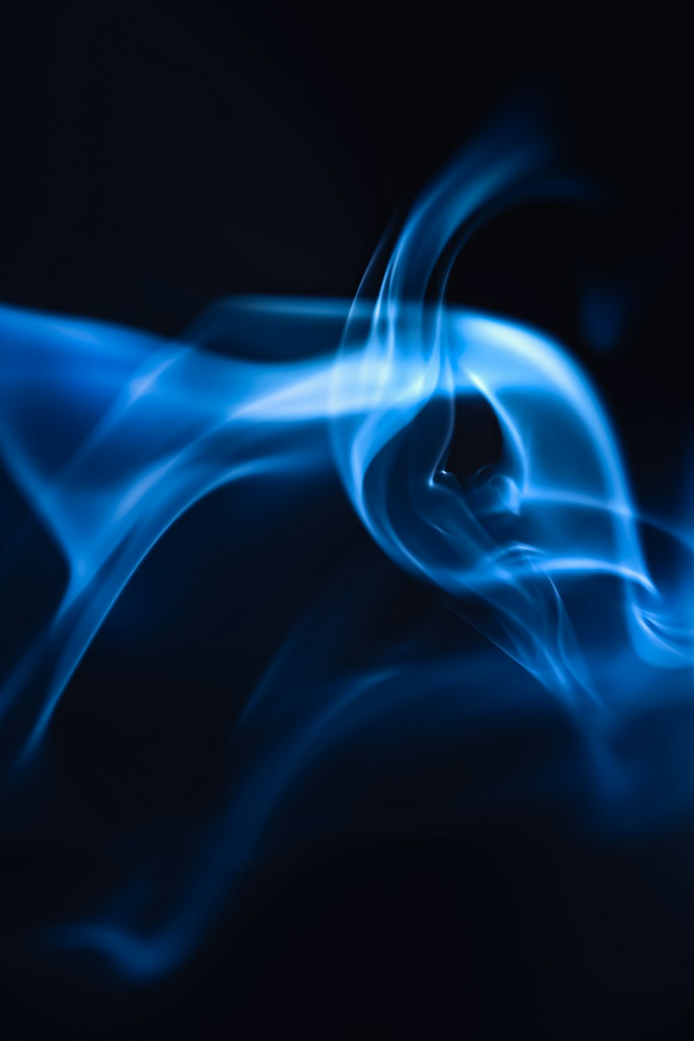 blue and white smoke illustration