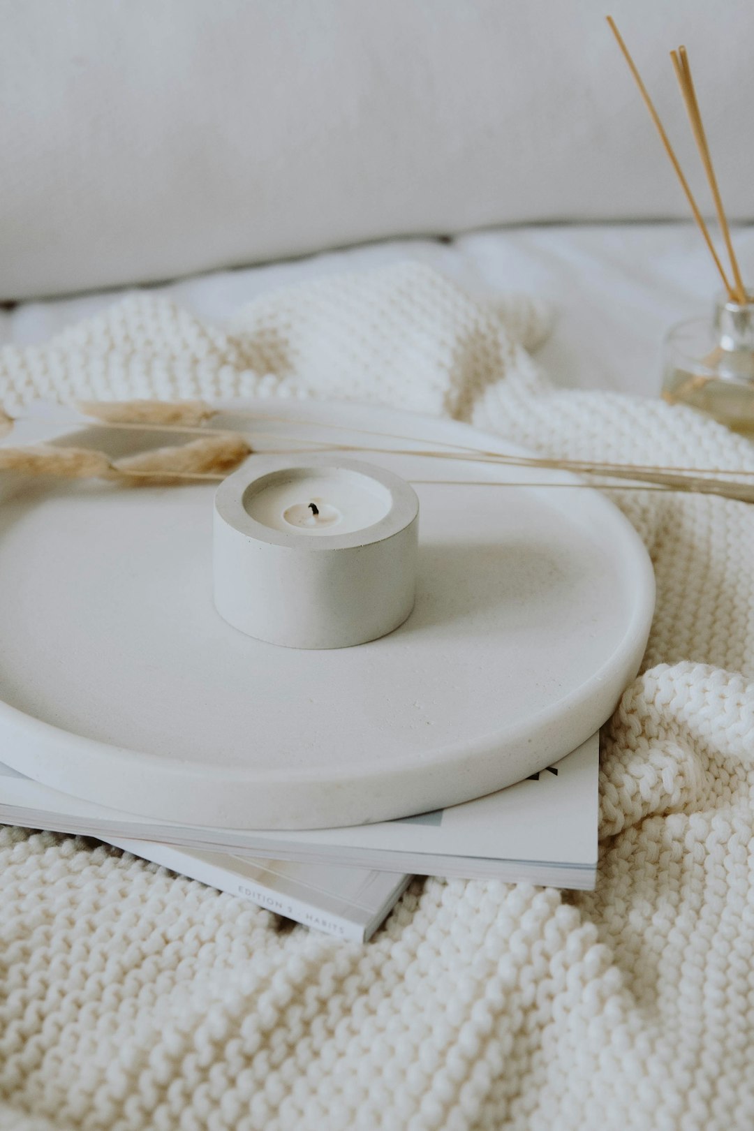 white round device on white textile
