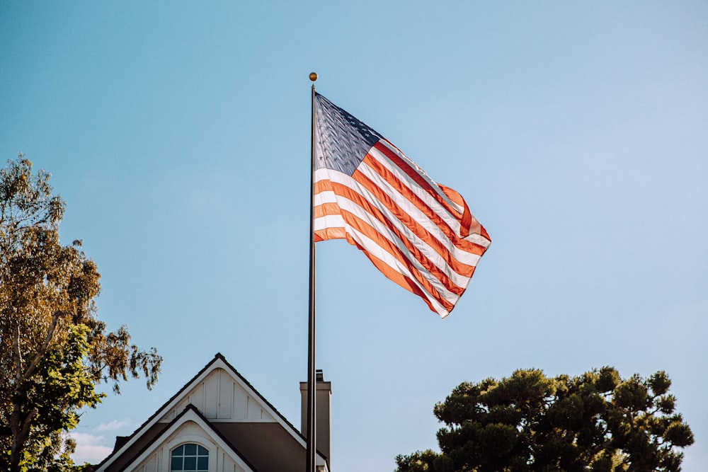 us a flag on pole