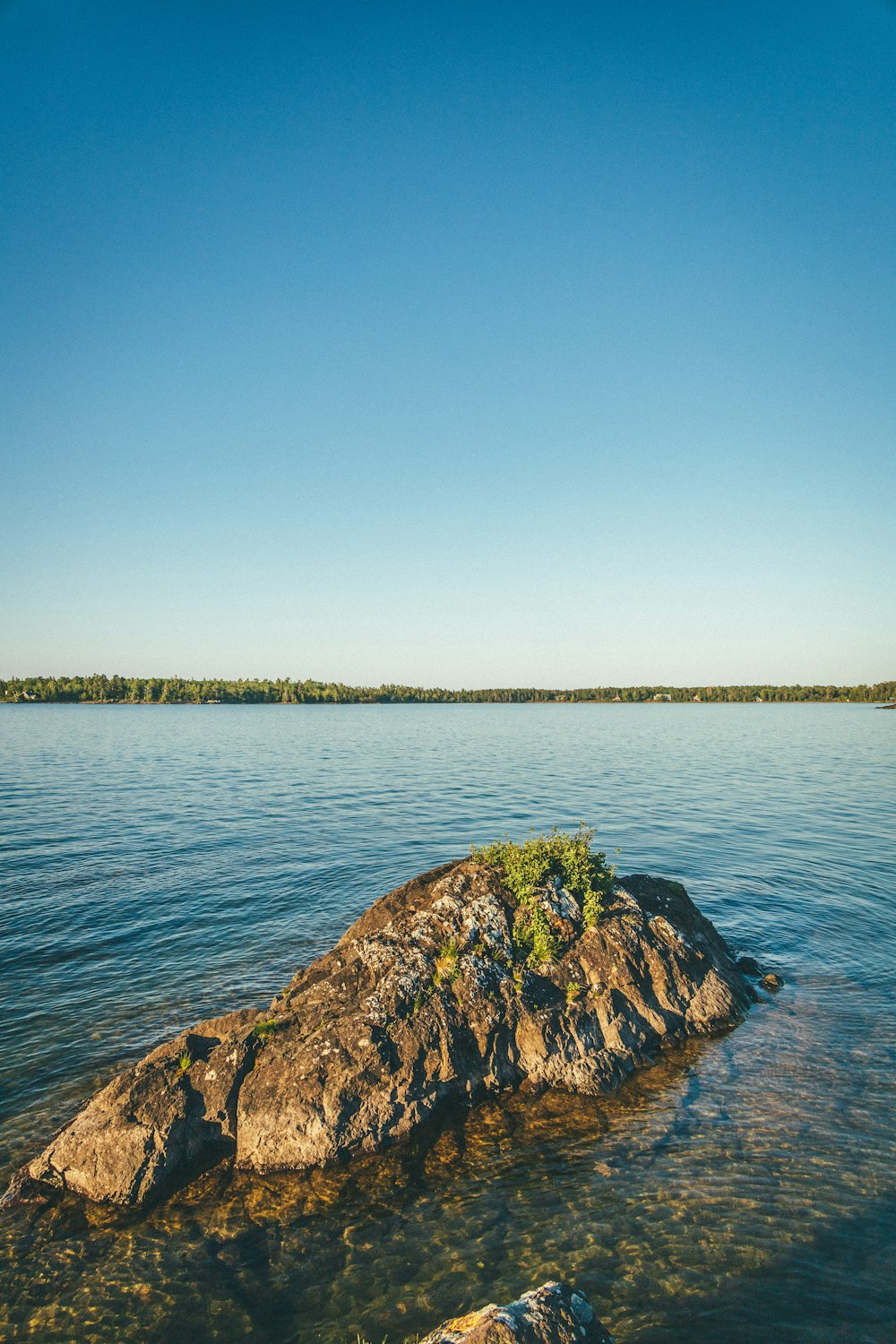 Formation rocheuse verte et brune à côté du plan d’eau pendant la journée