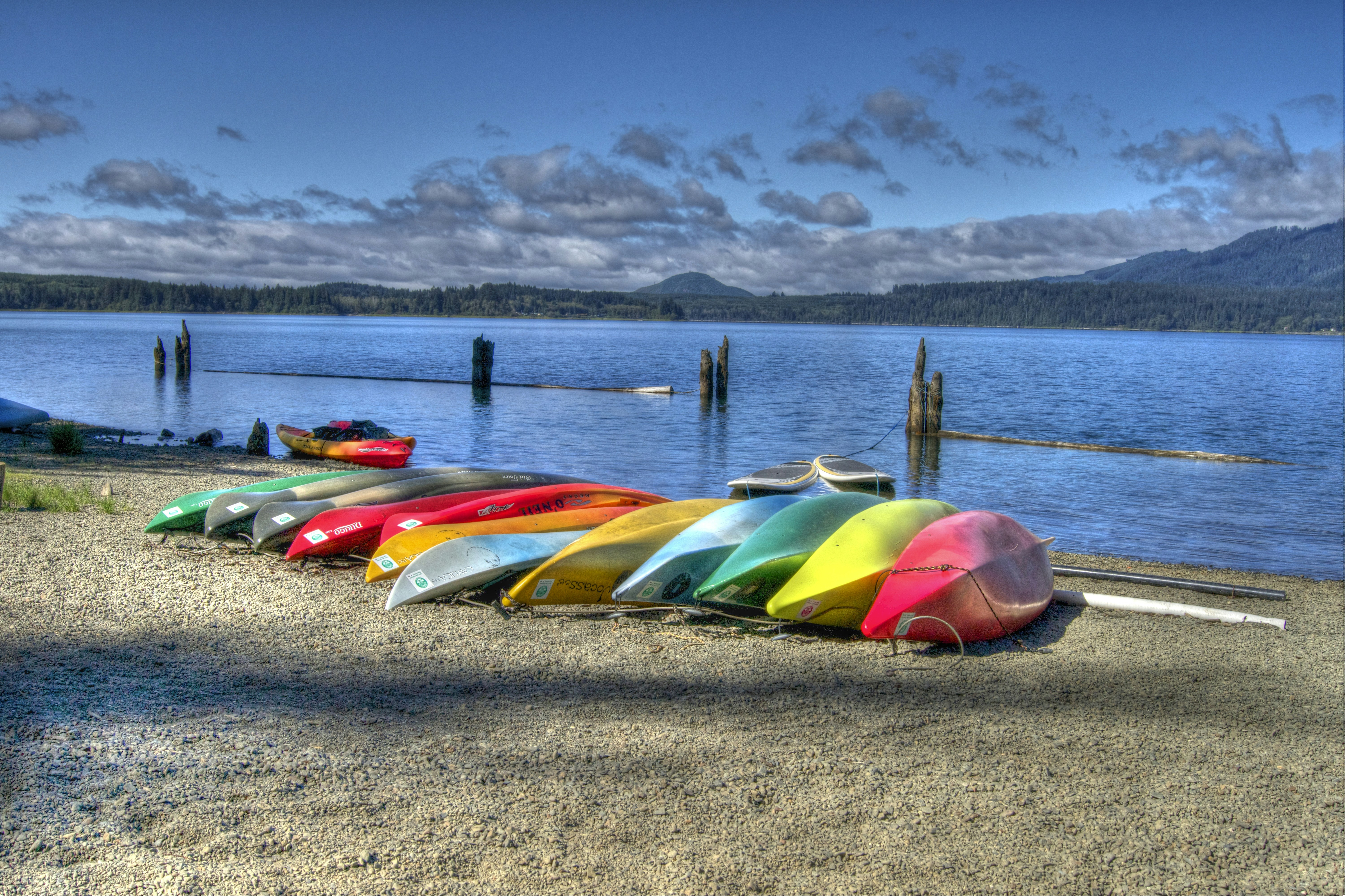 une rangée de bateaux colorés assis au sommet d’une plage