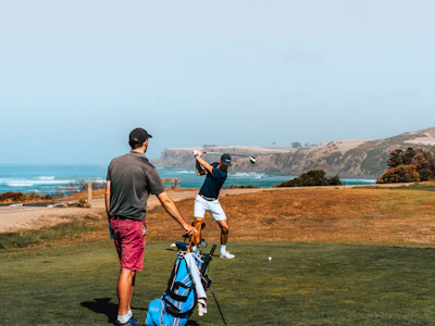 Two players on course