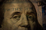 a close up of a one dollar bill