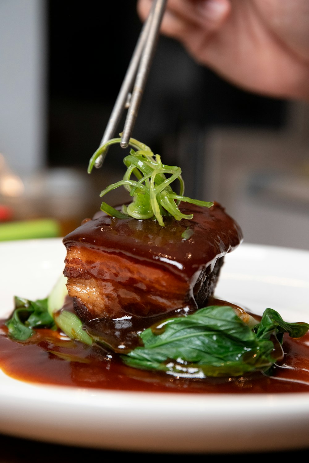 a plate of food with a fork sticking out of it