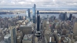 Aerial view of a city skyline showcasing digital business hubs.
