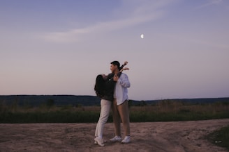 An intimate dance under the stars, symbolizing their deep connection.