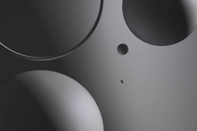 gray spheres and circular holes
