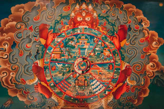 A colorful life wheel chart with segments representing different life aspects.