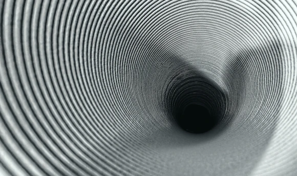 black and white round tunnel