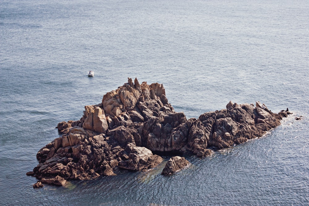 a small island in the middle of the ocean