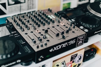 black and gray audio mixer