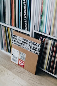 brown cardboard box with qr code