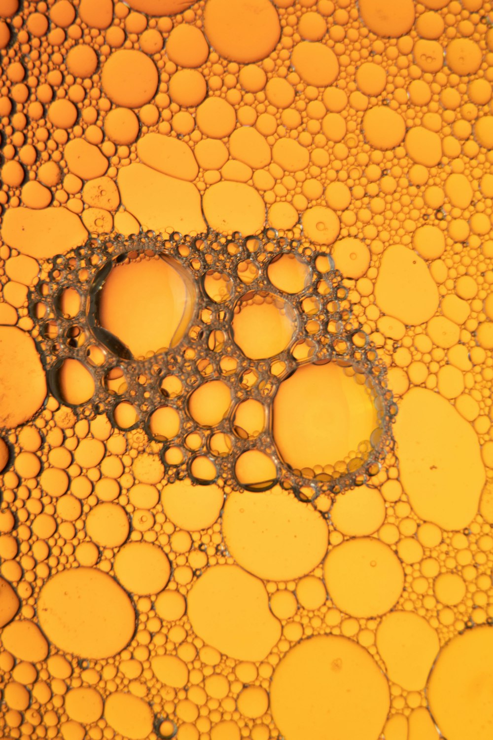 gotas de agua en una superficie amarilla