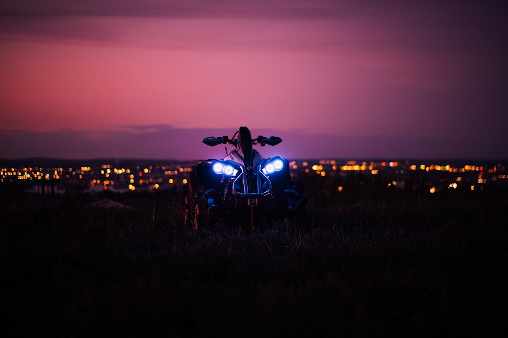 a motorcycle that is sitting in the grass