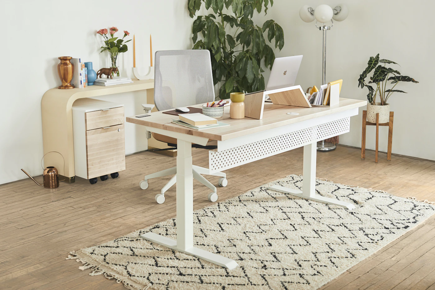 Premium ultrabook in a bright modern office