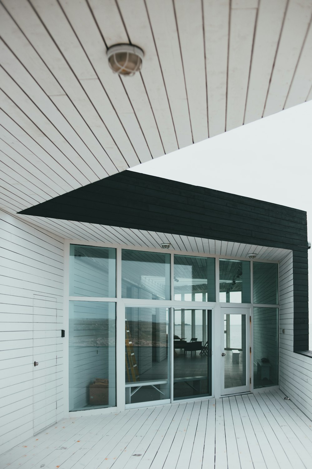 white and brown wooden house