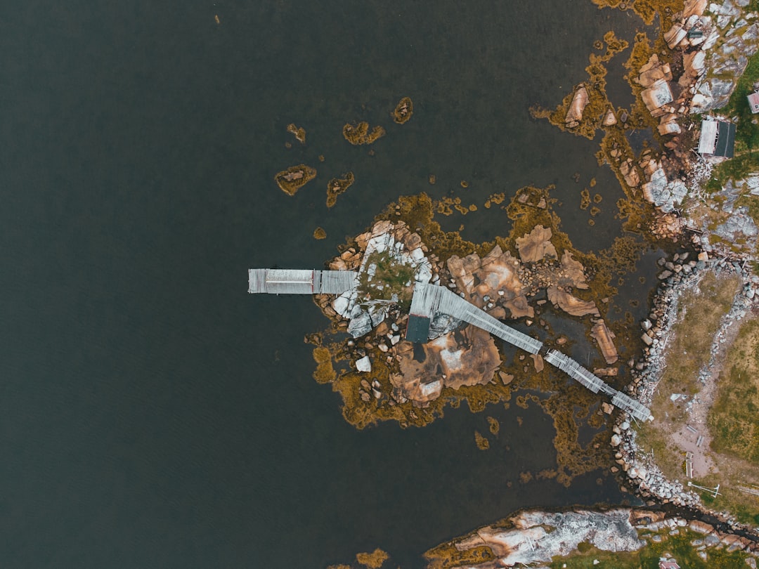 white and brown satellite on body of water