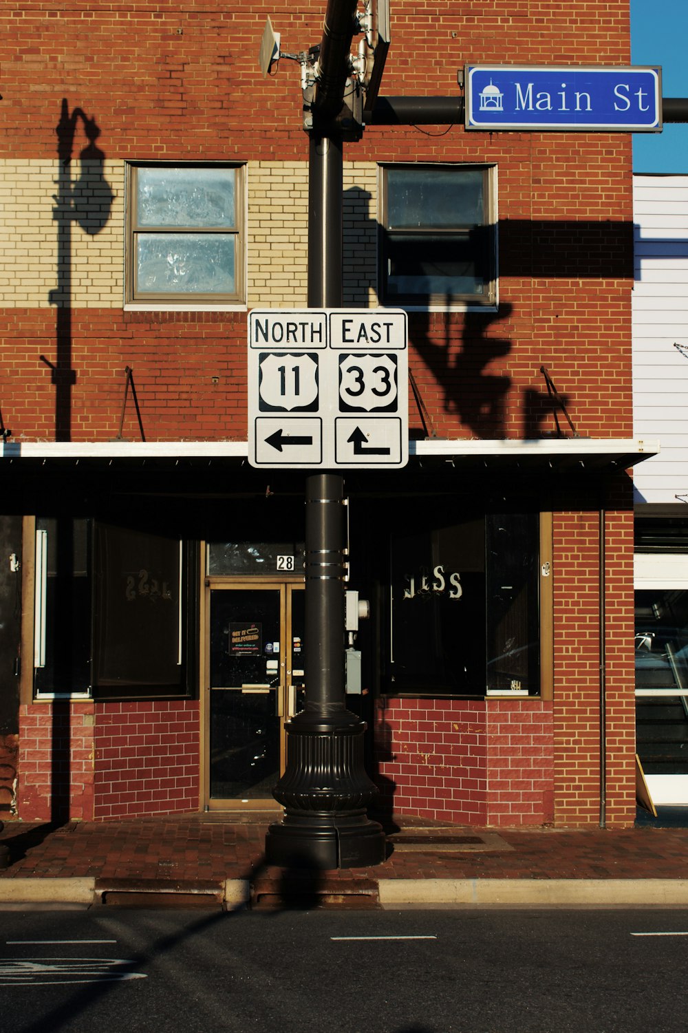 black and white street sign