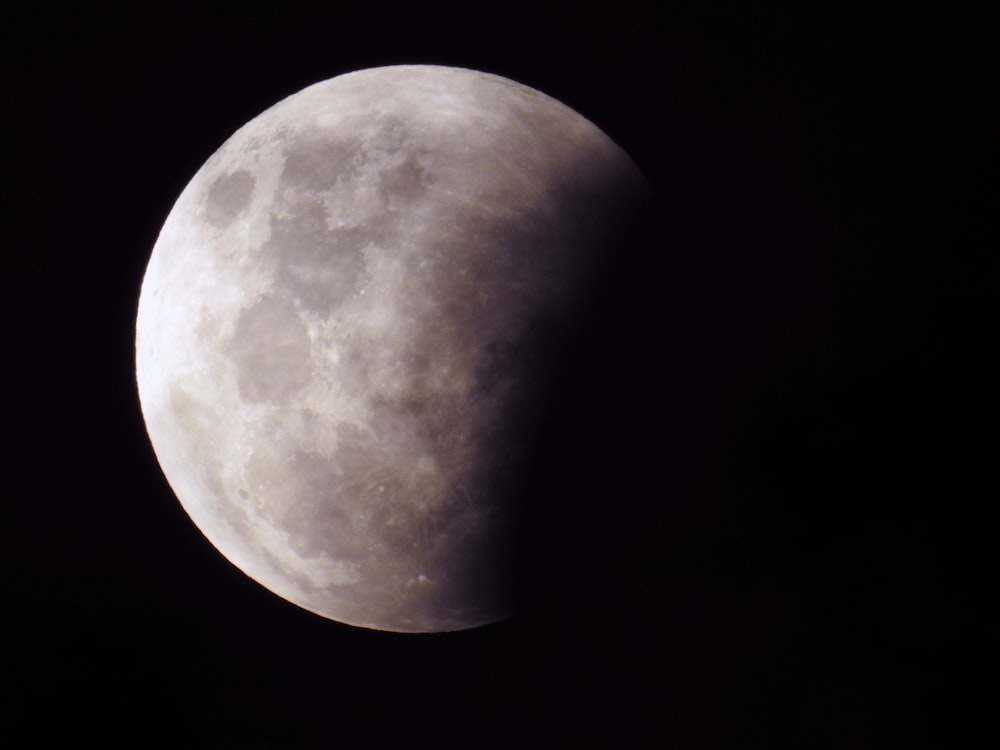 a close up of the moon in the dark sky