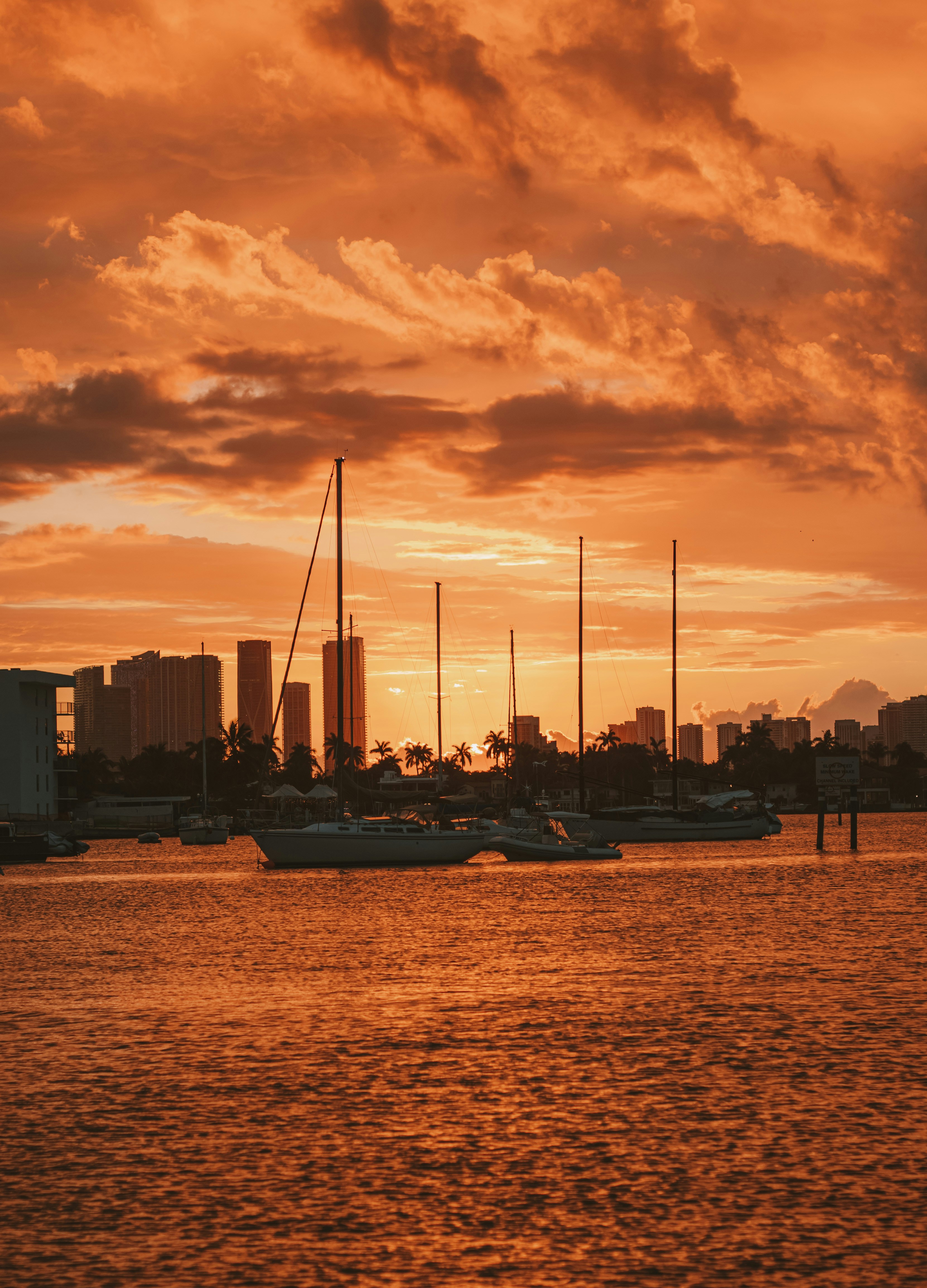 a body of water with a bunch of boats in it
