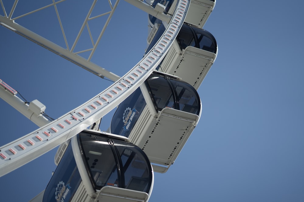 a ferris wheel with a blue sky in the background