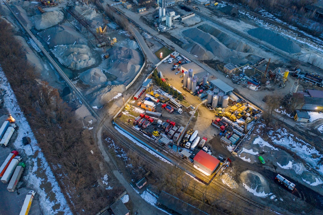 aerial view of city during night time