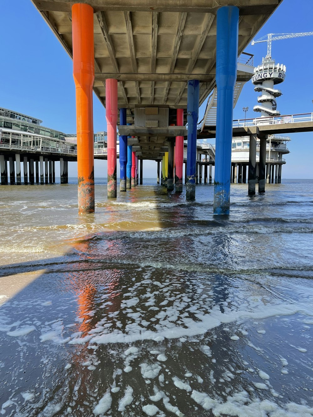 a view of a pier from the water