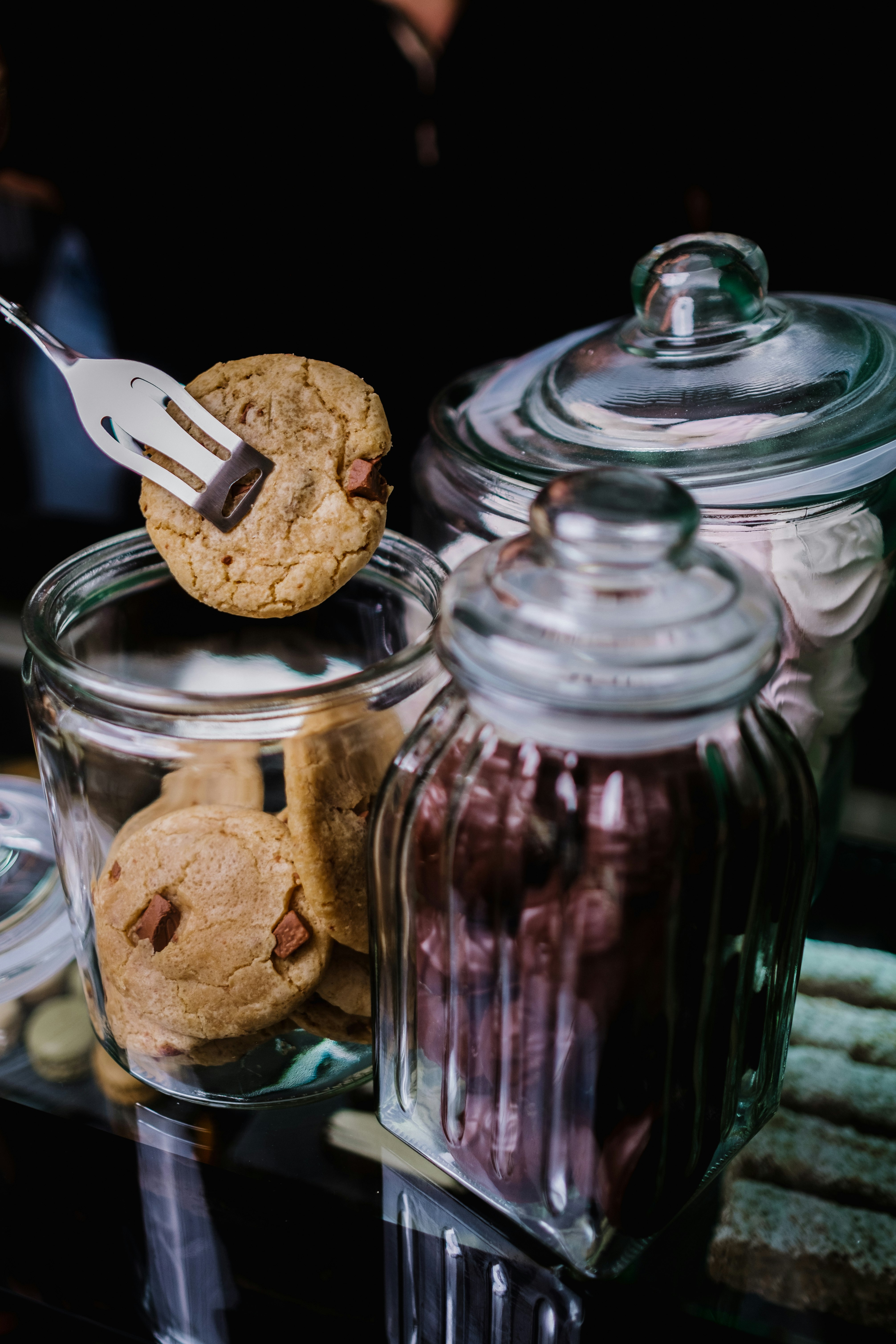 cookies in clear glass jar