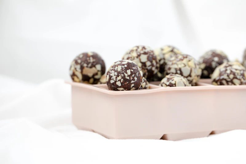 Sprouted Ragi & Jaggery Laddoos healthy round brown homemade energy balls for kids