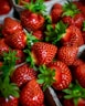 a close up of a bunch of strawberries