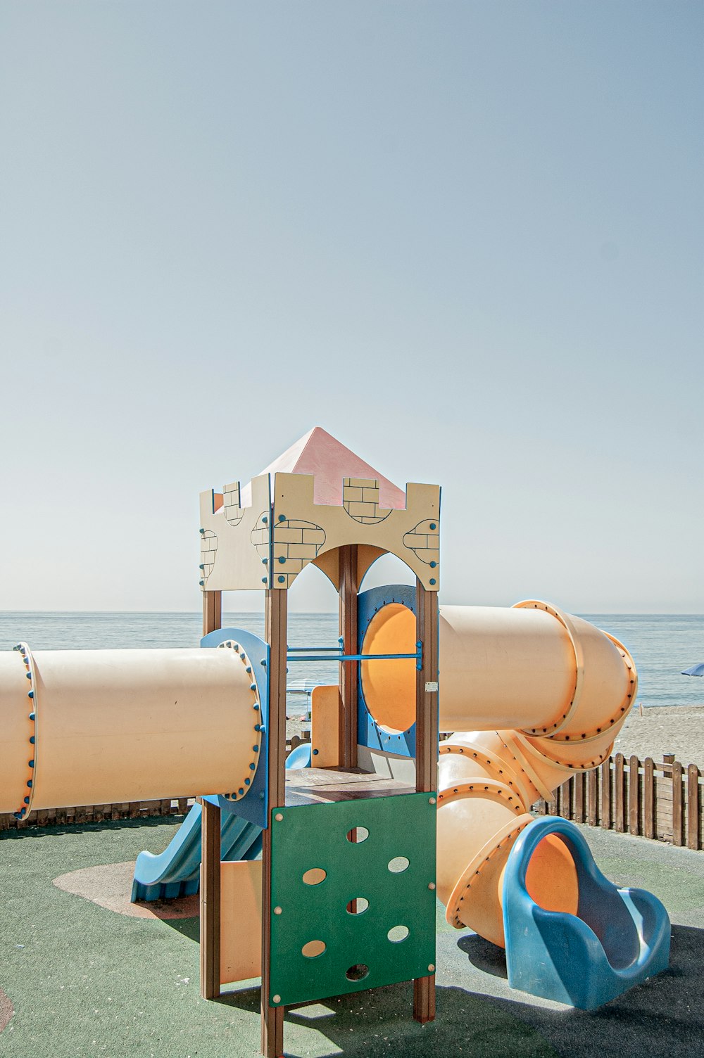 a children's play area at the beach