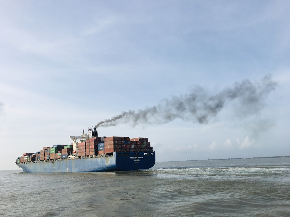 a large cargo ship with a lot of containers on it