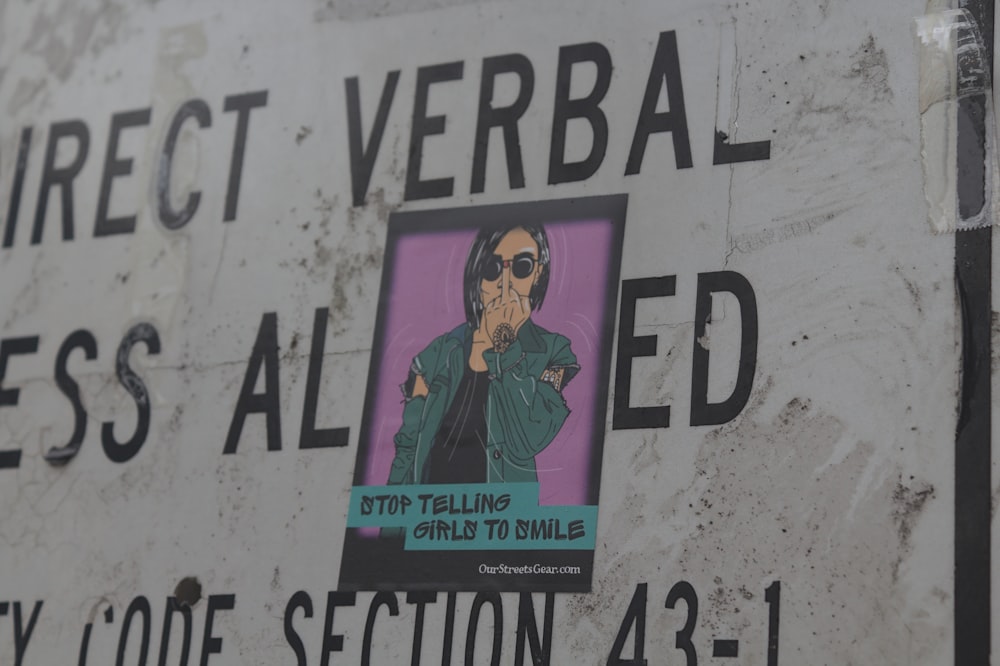 a street sign with a picture of a person on it