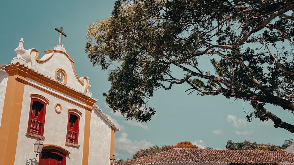 a church with a cross on top of it