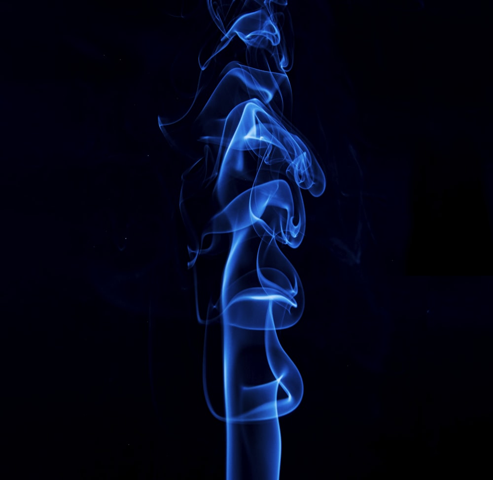 blue and white smoke illustration