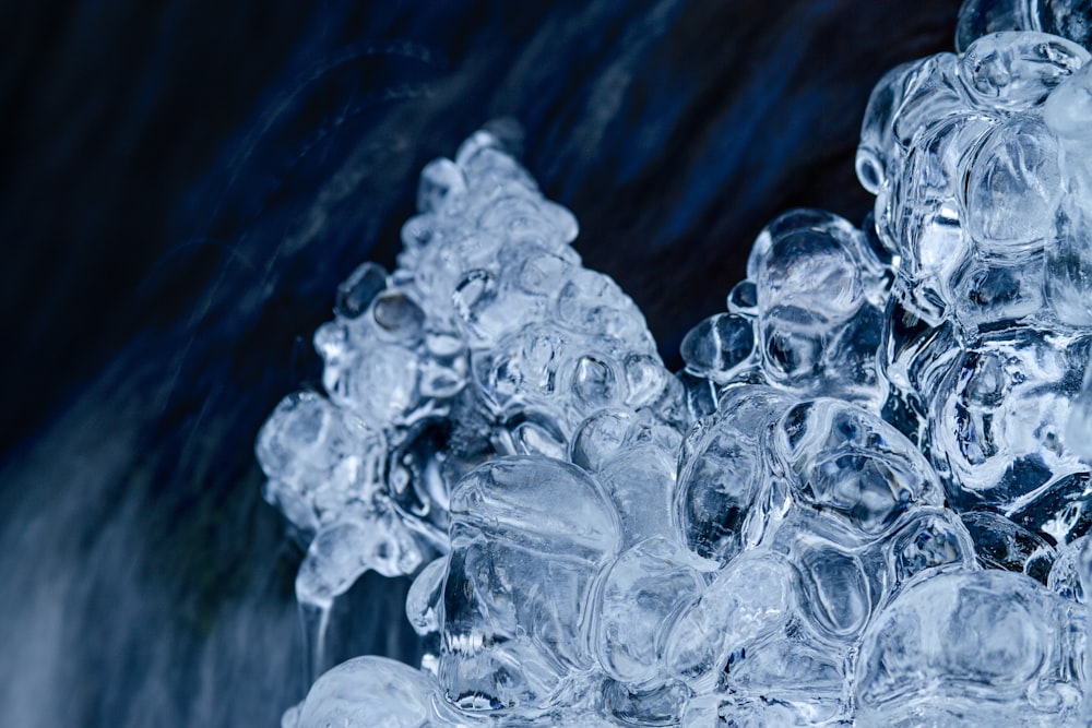 a pile of ice cubes sitting on top of a table